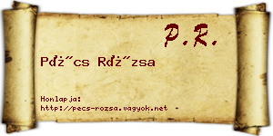 Pécs Rózsa névjegykártya