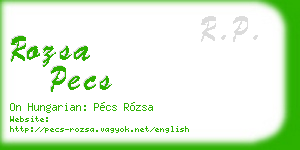 rozsa pecs business card